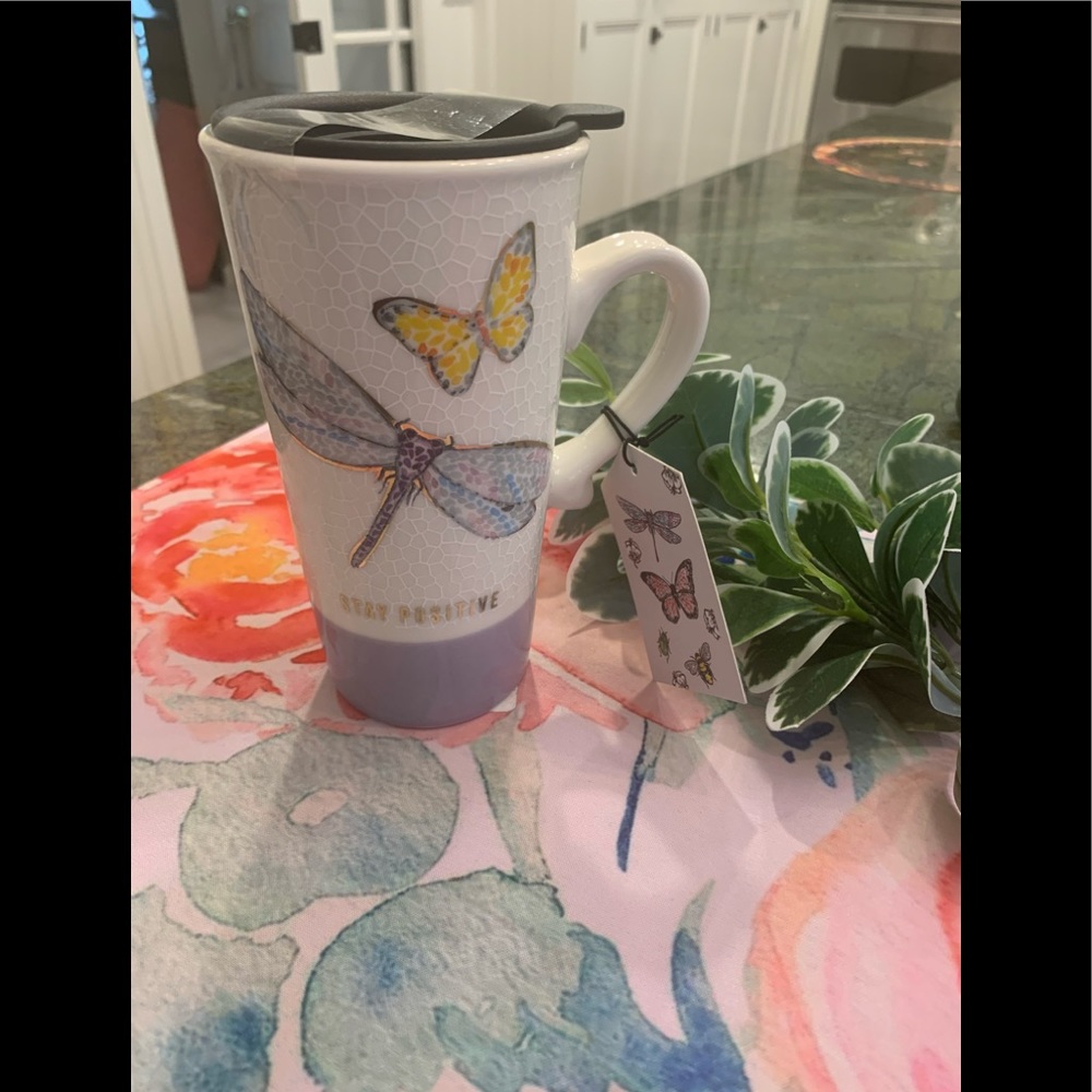 “Stay Positive” Ceramic Cup 🌷☕️